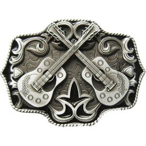 ❤️ New Vintage Guitar  Style Country Music Cowboy Cowgirl Belt Buckle Stylish